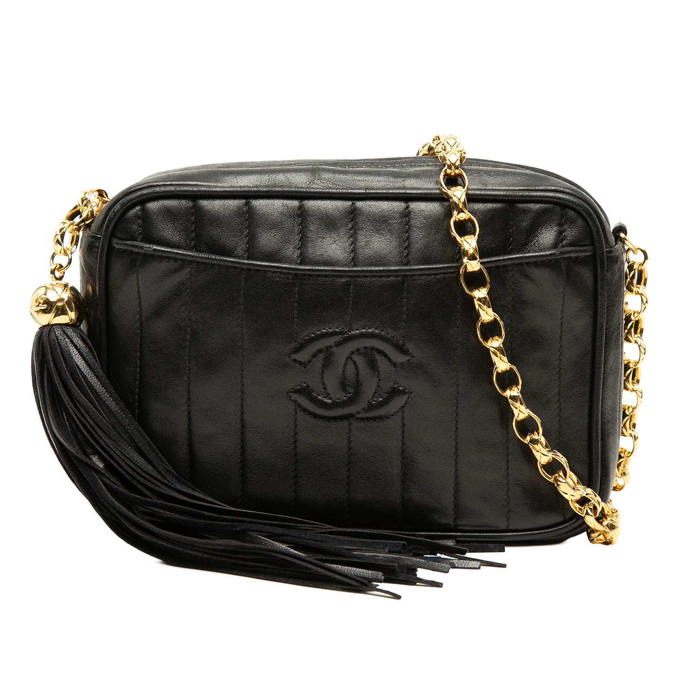 CC Vertical Quilted Lambskin Tassel Camera Bag - Image 1