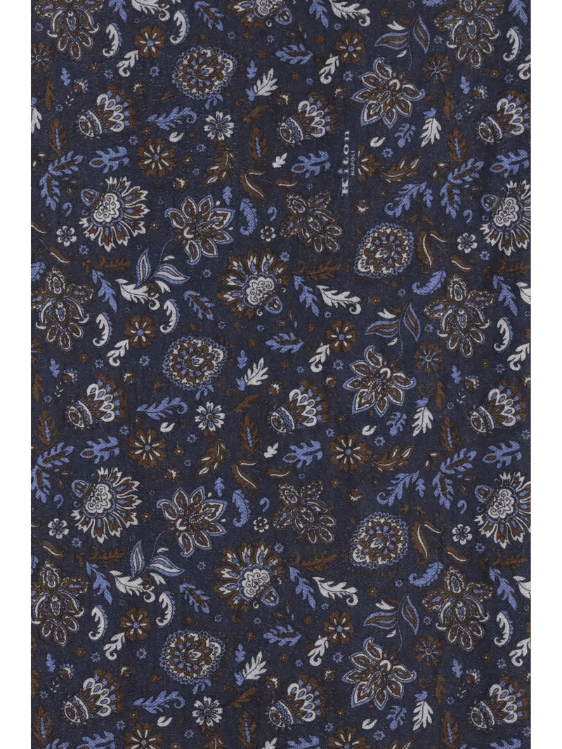 Kiton Paisley Silk Scarf — Navy Scarfs