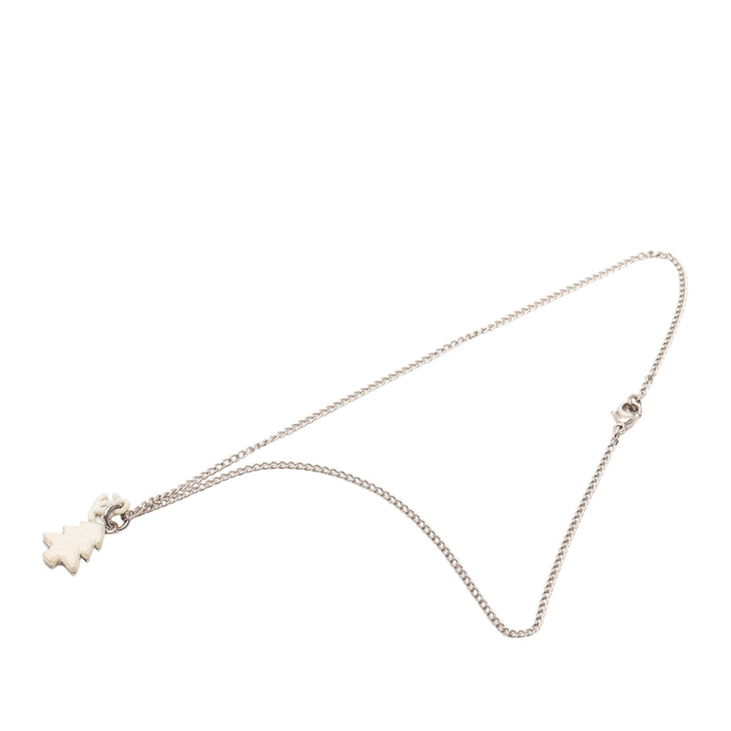 Silver Plated CC Christmas Tree Pendant Necklace