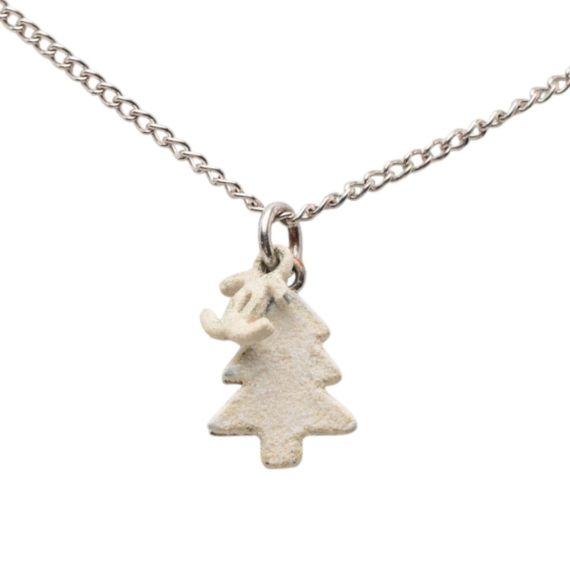 Silver Plated CC Christmas Tree Pendant Necklace - Image 2