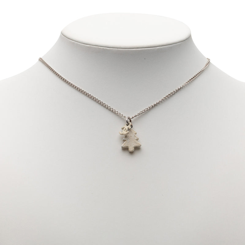 Silver Plated CC Christmas Tree Pendant Necklace - Image 5