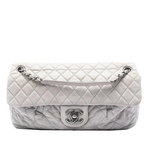 Large Quilted Iridescent Calfskin Coco Pleats Flap - Image 1