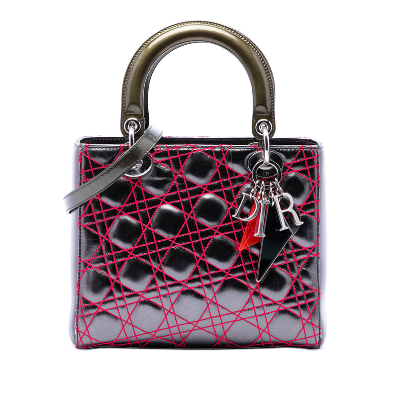 Anselm Reyle Medium Metallic Lambskin Cannage Lady Dior