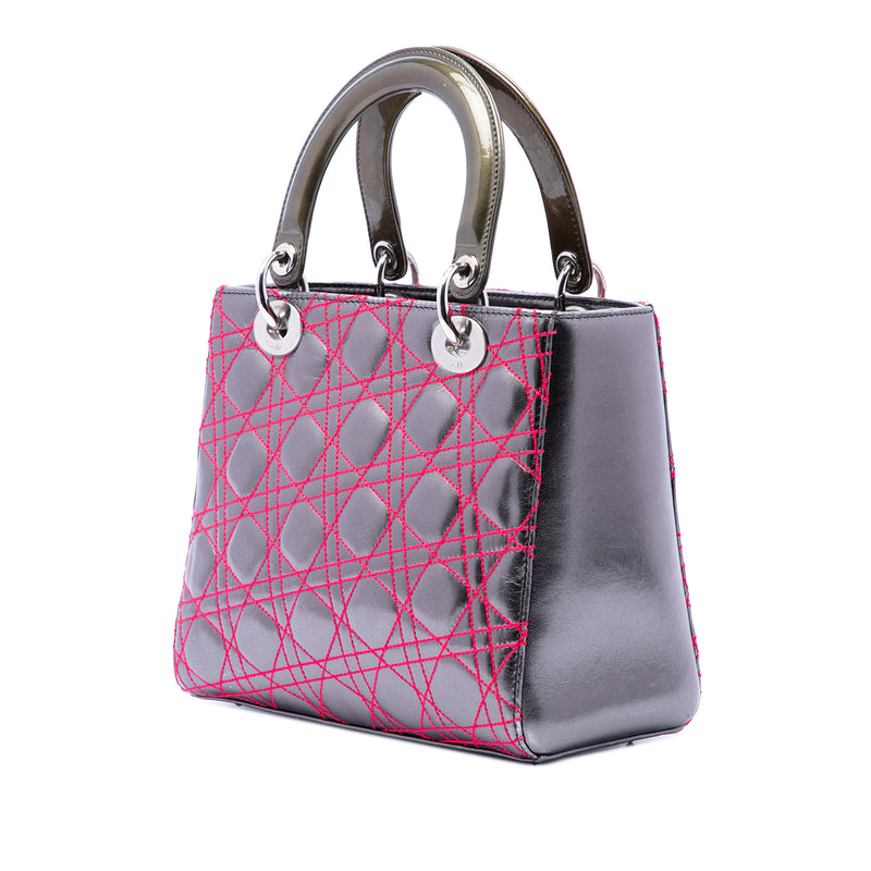 Anselm Reyle Medium Metallic Lambskin Cannage Lady Dior - Image 2