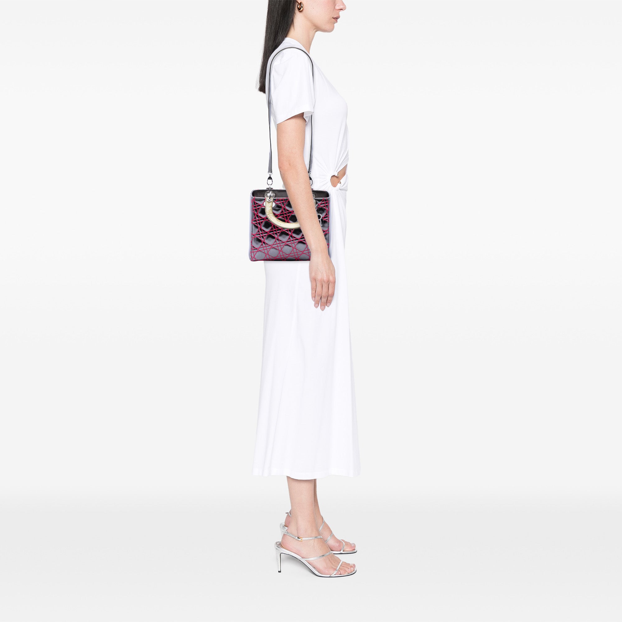 Anselm Reyle Medium Metallic Lambskin Cannage Lady Dior - Image 6