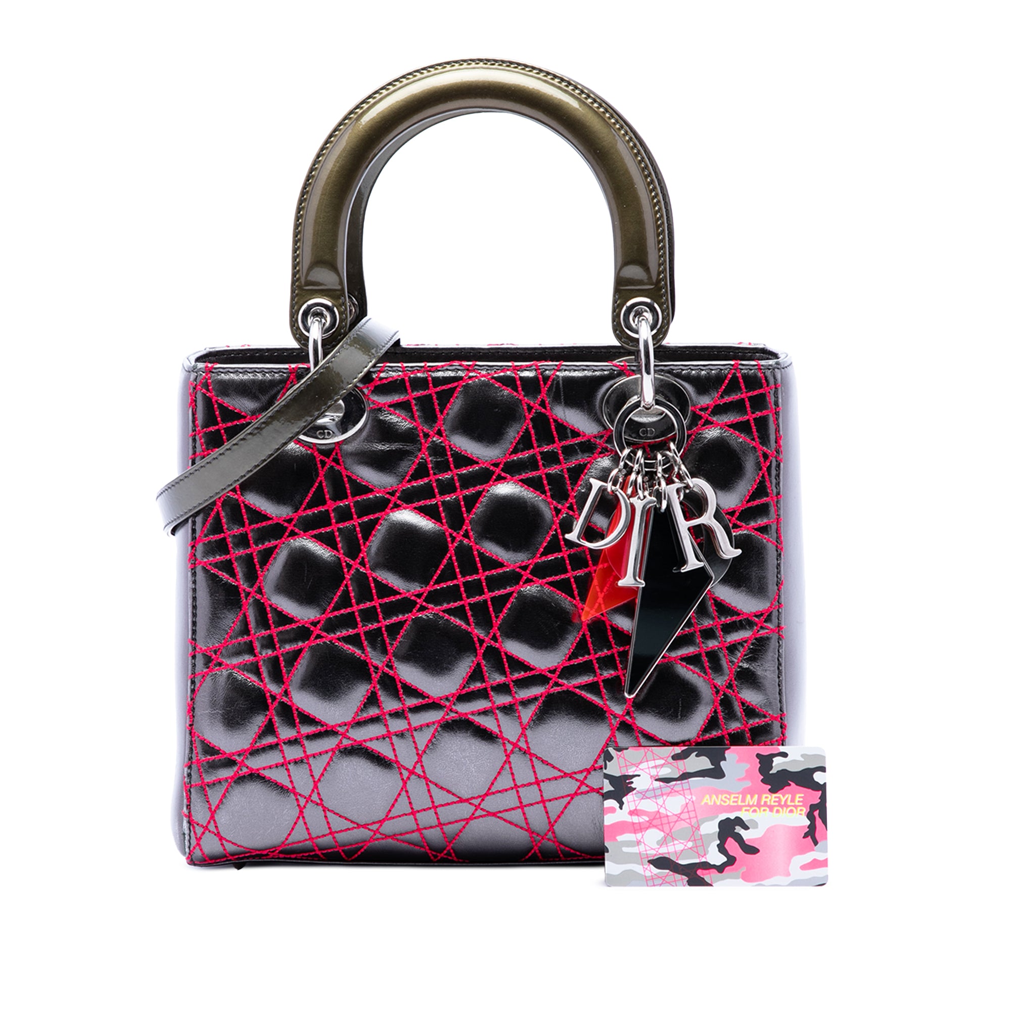 Anselm Reyle Medium Metallic Lambskin Cannage Lady Dior - Image 7