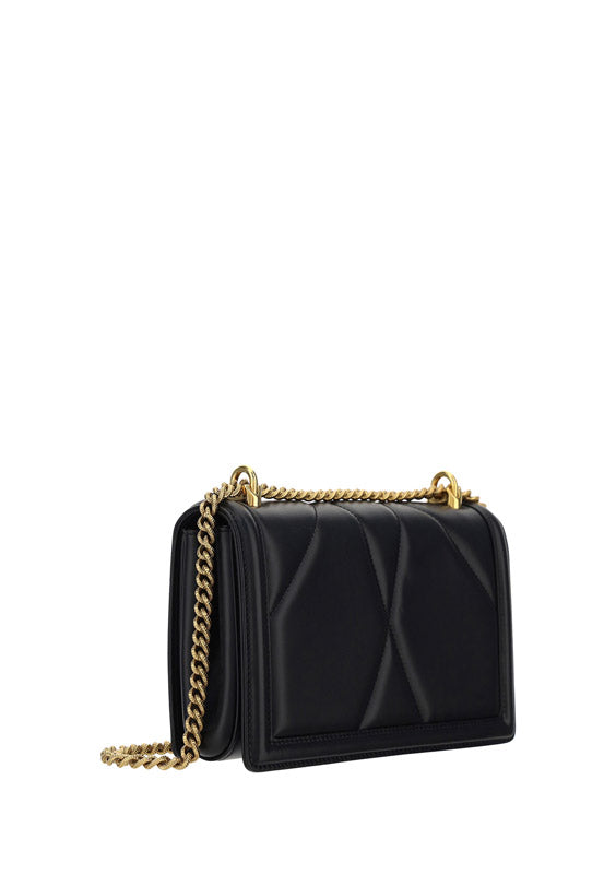Dolce & Gabbana Devotion Shoulder Bag — Black Lamb Ovis Aries