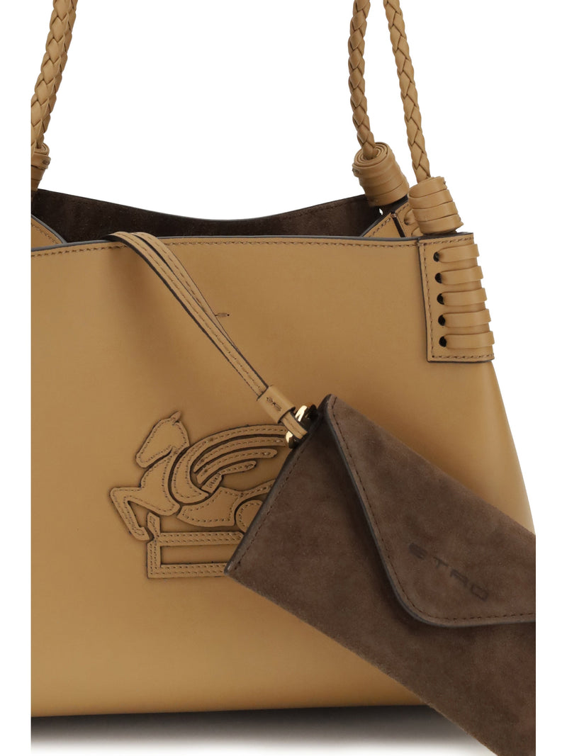 Etro Libra Shoulder Bag — Beige Calf Suede