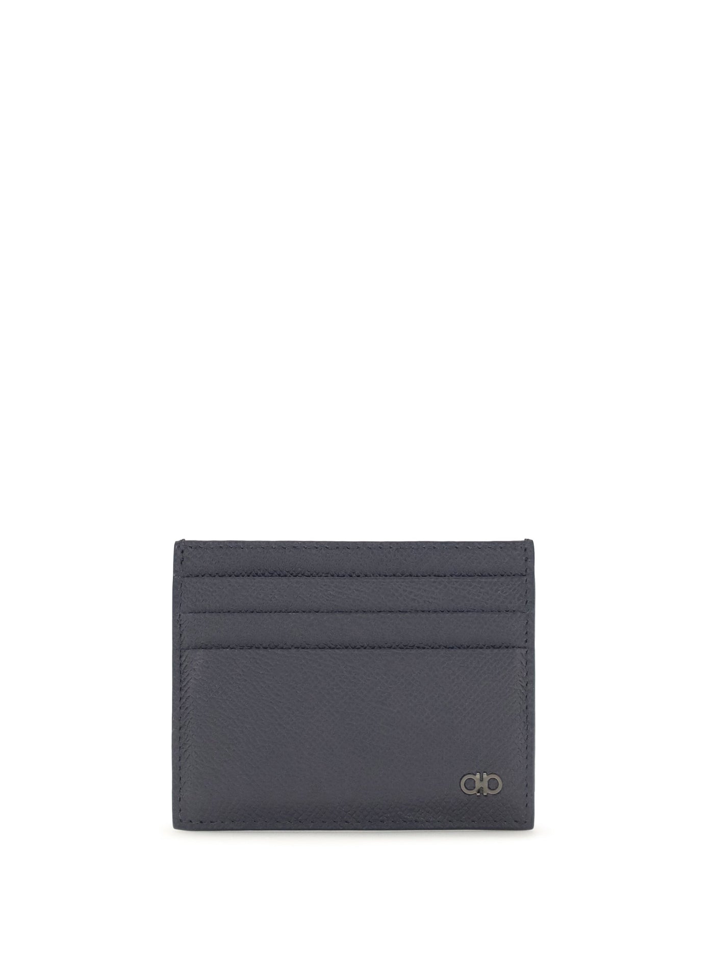 Ferragamo Gancini Card Case — Navy Calf Leather Bos Taurus Cases