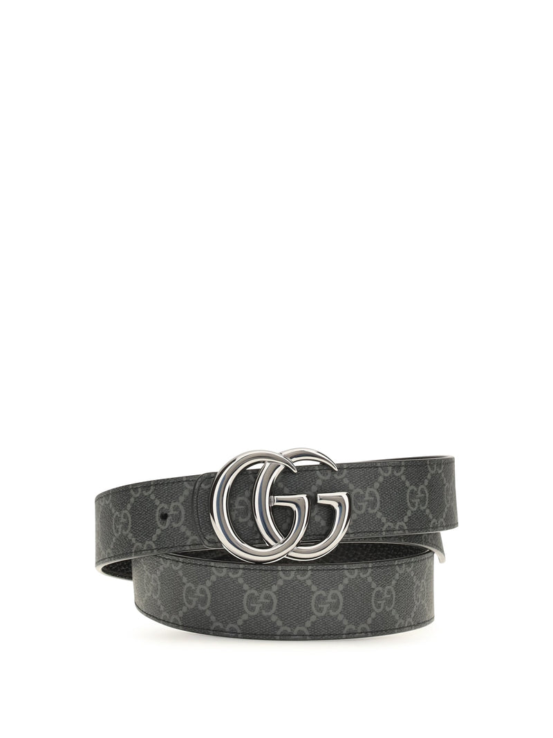 Gucci Gg Marmont Belt — Black Calf Leather