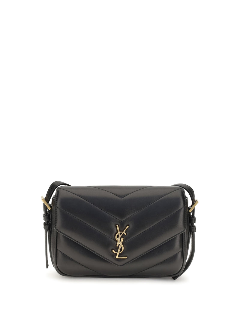 Saint Laurent Loulou Cassandre Toy Shoulder Bag — Black Lambskin