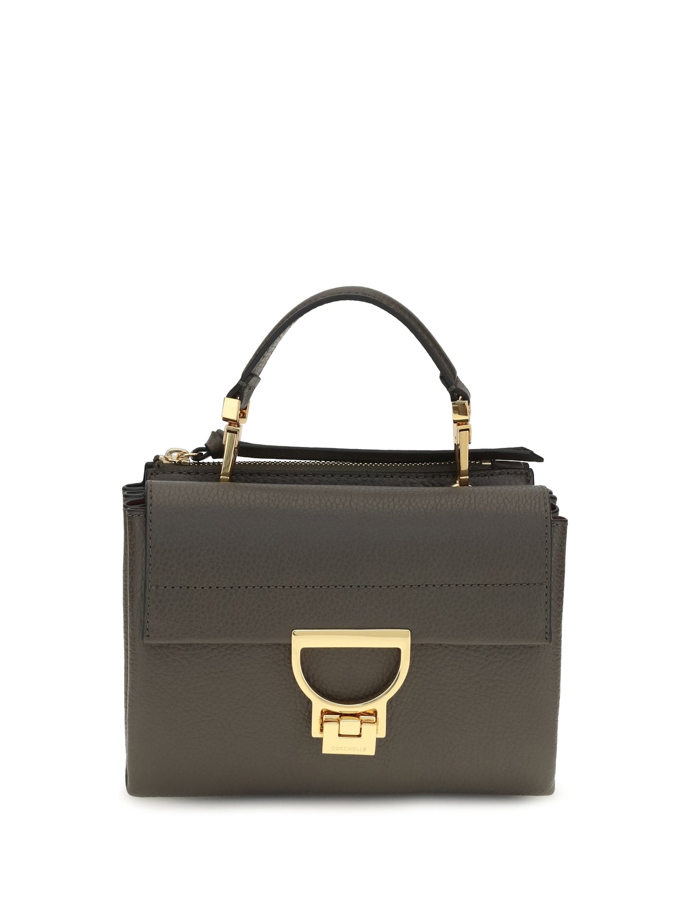 Coccinelle Arlettis Top Handle Bag — Gray Calf Leather Bos Taurus