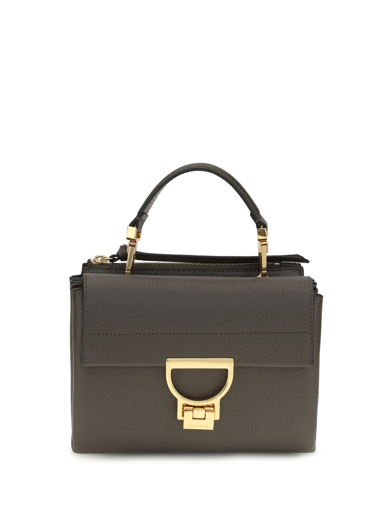 Coccinelle Arlettis Top Handle Bag — Gray Calf Leather