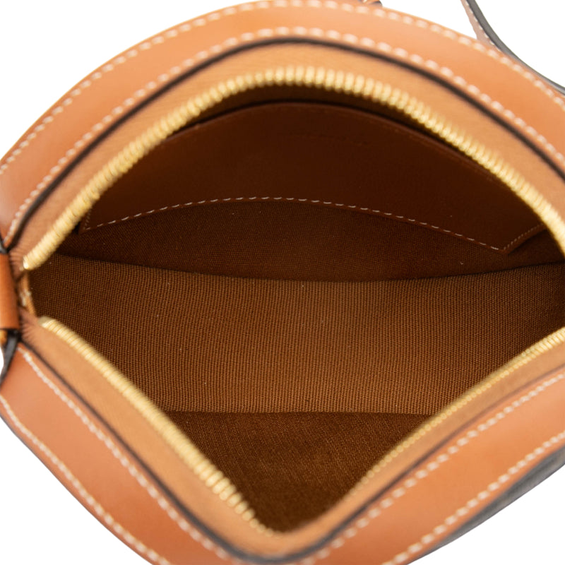 Triomphe Coated Canvas Round Purse on Strap - Image 4