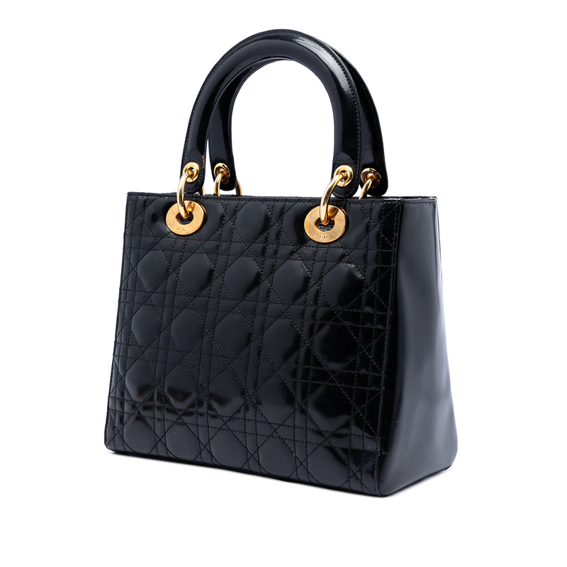 Medium Patent Cannage Lady Dior - Image 2