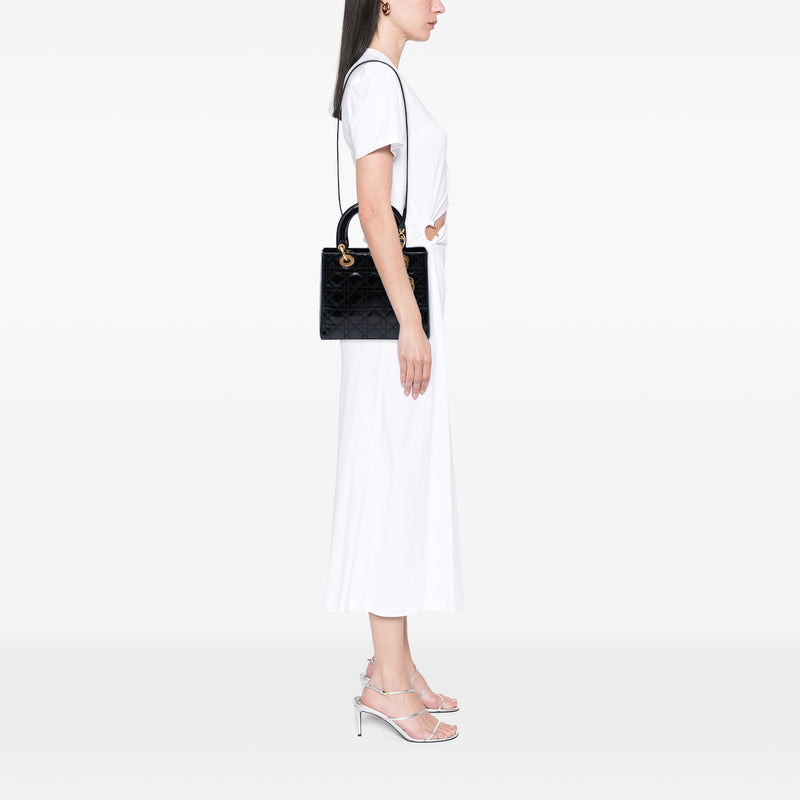 Medium Patent Cannage Lady Dior - Image 6