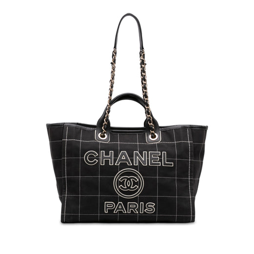 Medium Canvas Square Stitch Deauville Tote - Image 1