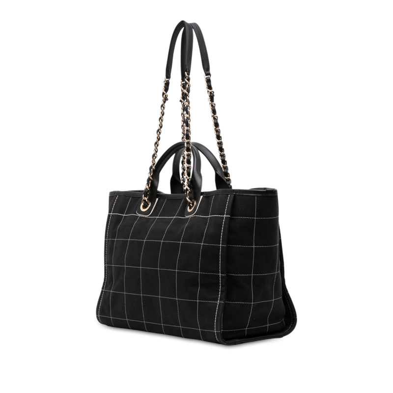 Medium Canvas Square Stitch Deauville Tote - Image 2