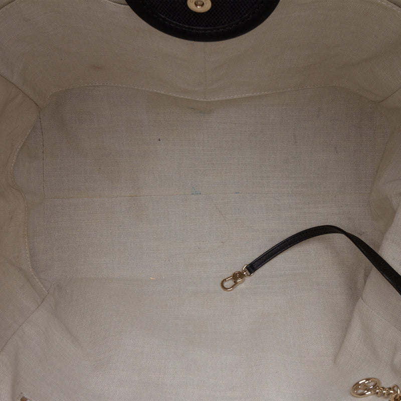 Medium Canvas Square Stitch Deauville Tote - Image 4