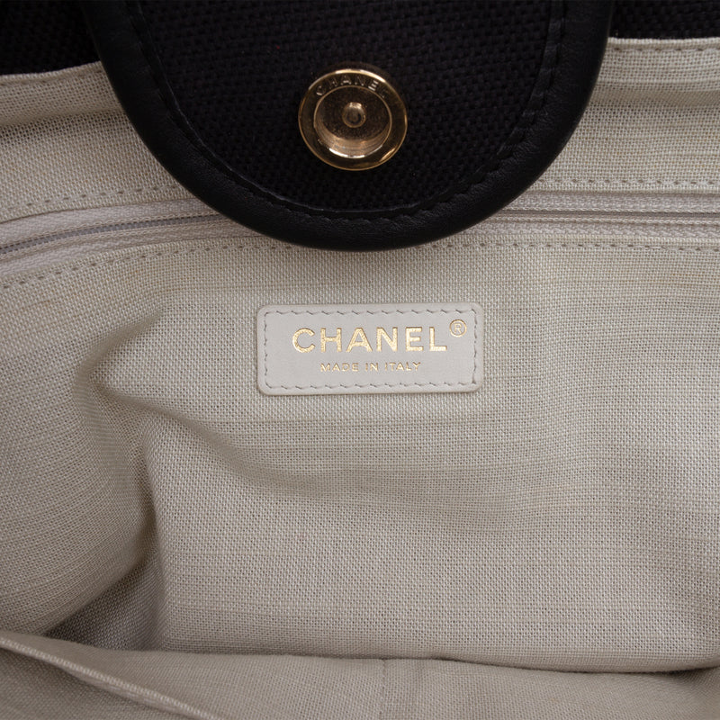 Medium Canvas Square Stitch Deauville Tote - Image 5