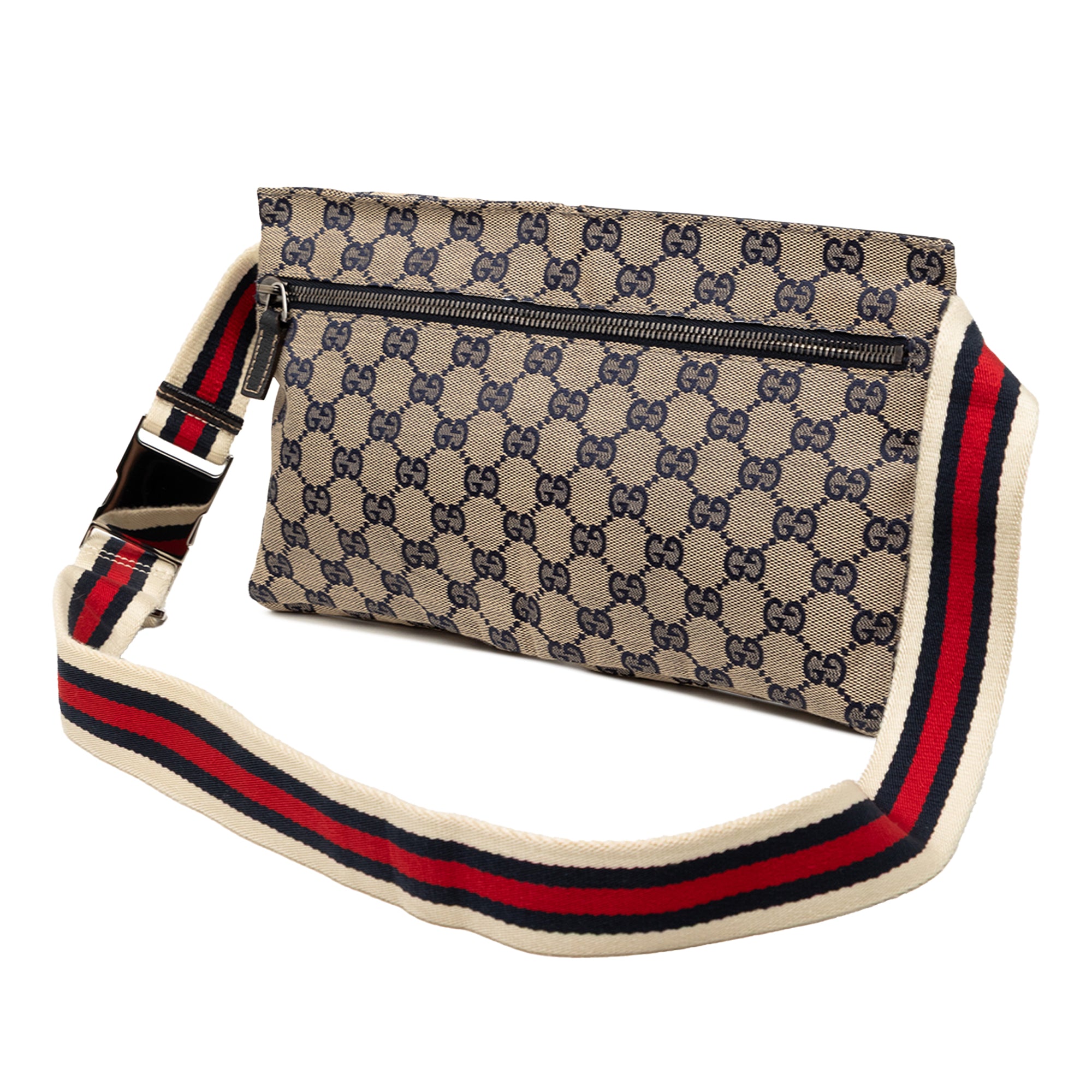 GG Canvas Web Double Pocket Belt Bag - Image 2