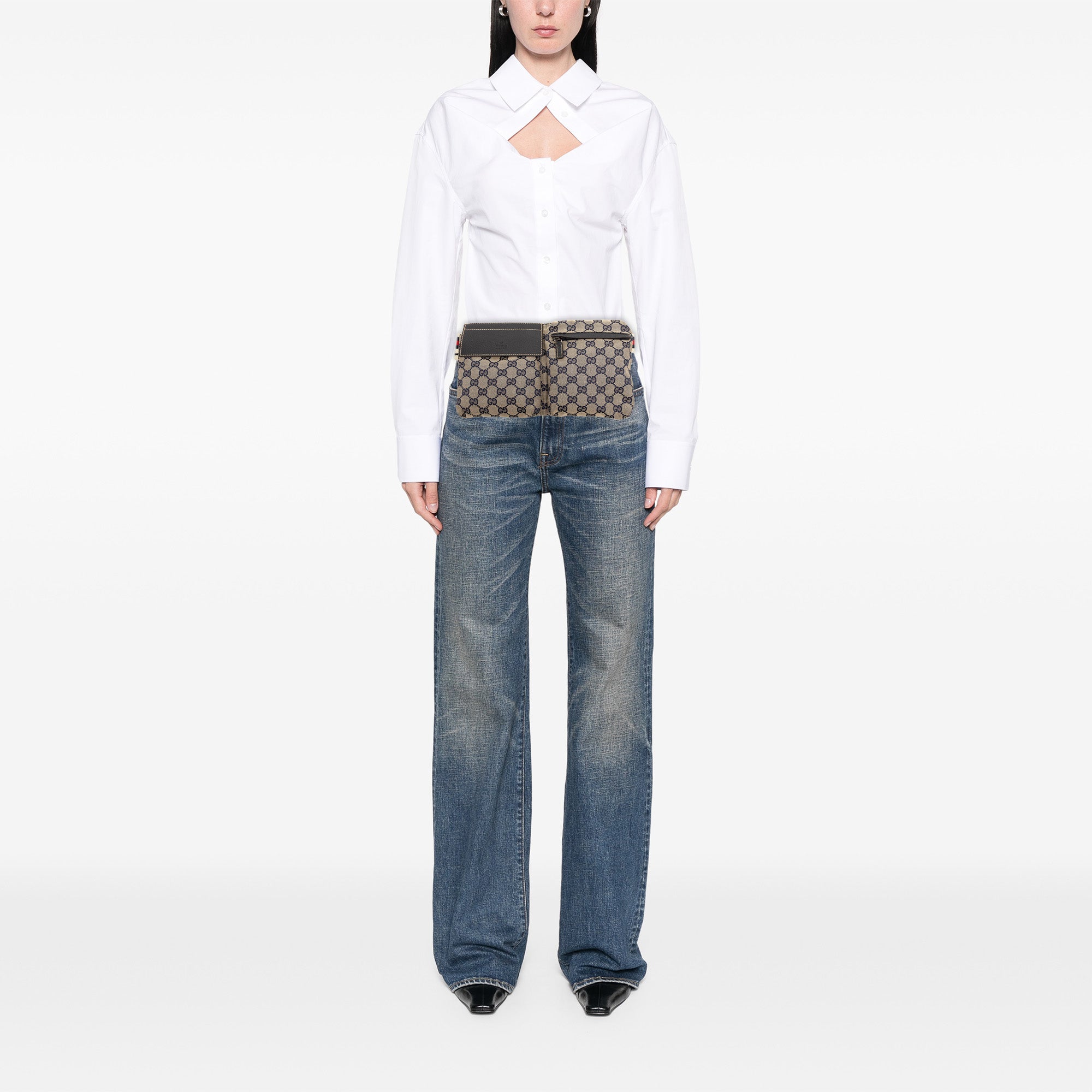 GG Canvas Web Double Pocket Belt Bag - Image 7