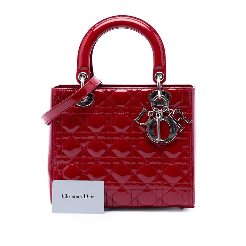 Medium Patent Cannage Lady Dior - Image 7