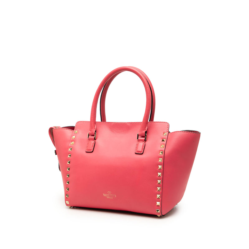Small Leather Rockstud Trapeze Satchel - Image 2