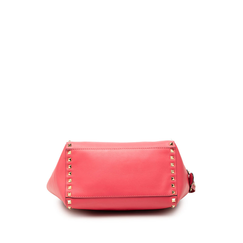 Small Leather Rockstud Trapeze Satchel - Image 3