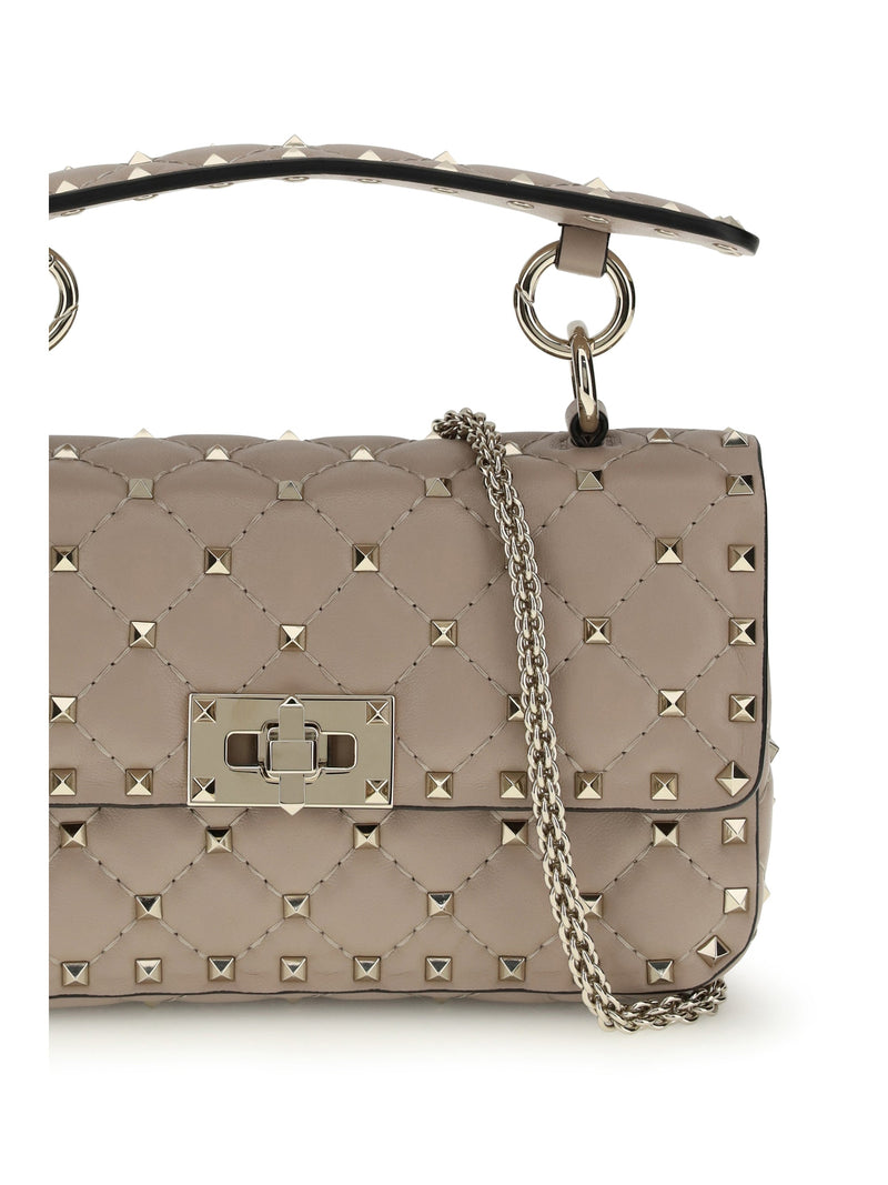 Valentino Garavani Shoulder Bag — Beige Calf Leather Bos Taurus