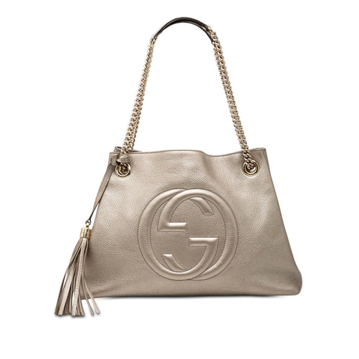 Medium Metallic Calfskin Soho Chain Tote - Image 1