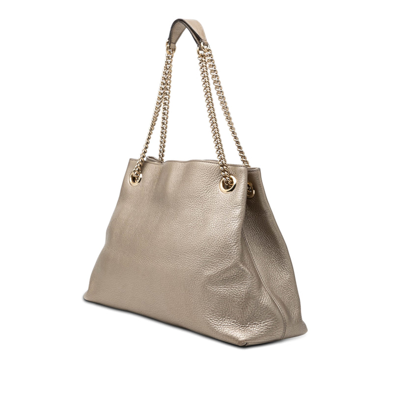 Medium Metallic Calfskin Soho Chain Tote - Image 2