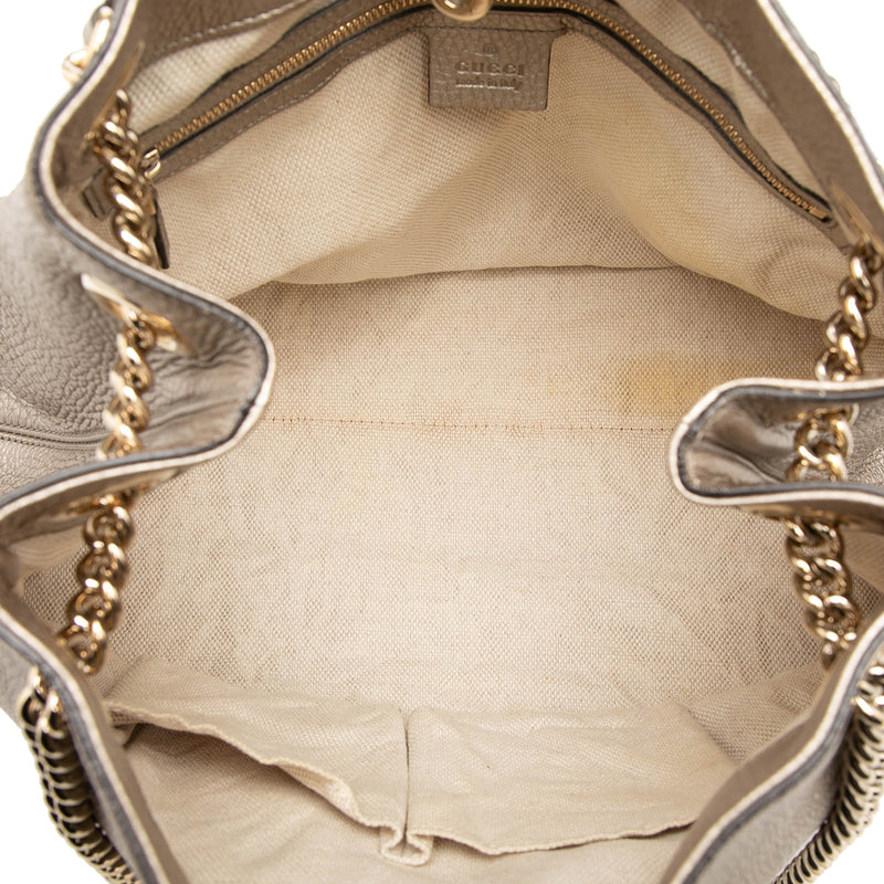 Medium Metallic Calfskin Soho Chain Tote - Image 4