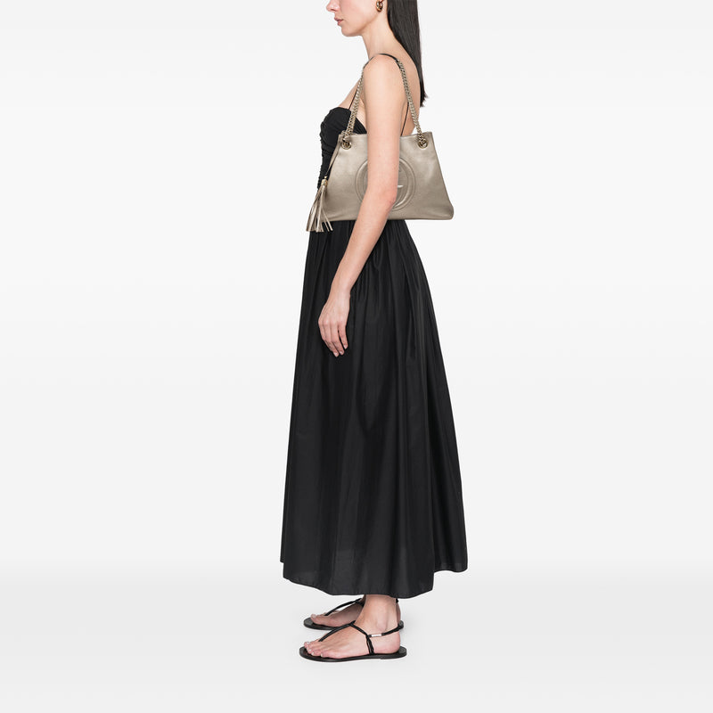 Medium Metallic Calfskin Soho Chain Tote - Image 7