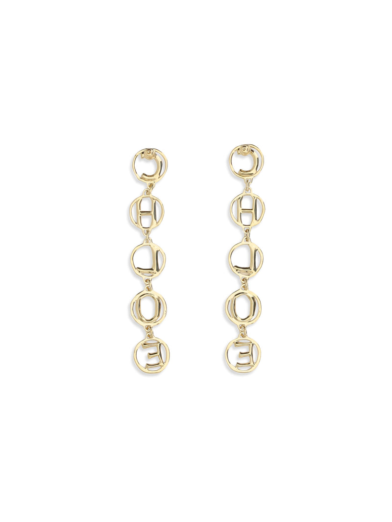 Chloé Script Earrings — Gold Brass