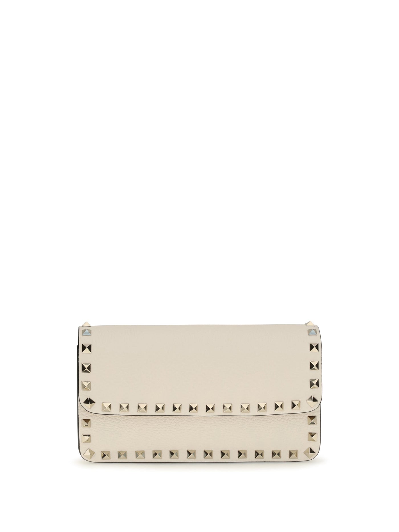 Valentino Garavani Chain Wallet — Beige Calf Leather Bos Taurus