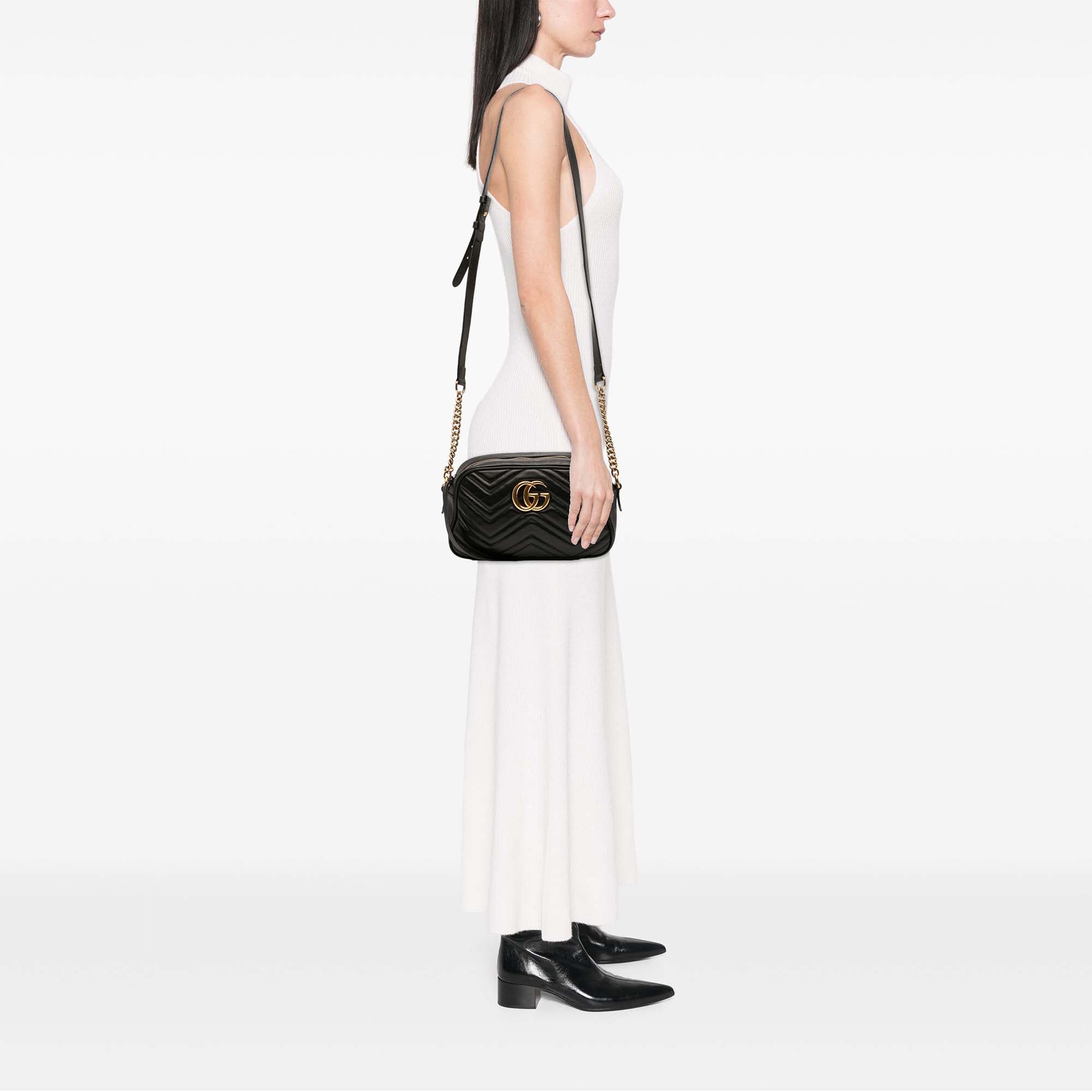 Small GG Marmont Matelasse Calfskin Crossbody - Image 10