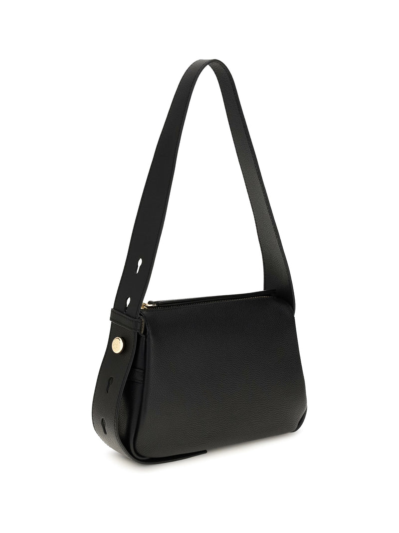 Tory Burch Romy Shoulder Bag — Black Calf Leather Bos Taurus
