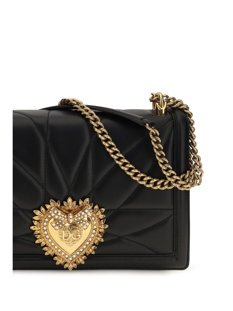 Dolce & Gabbana Devotion Shoulder Bag — Black Lamb Ovis Aries