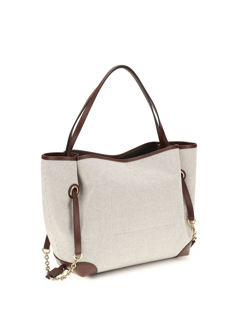 Chloé Clover Tote Bag — Brown Cotton