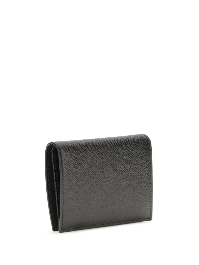 Ferragamo Embossed Gancini Calfskin Wallet — Black Calf Leather