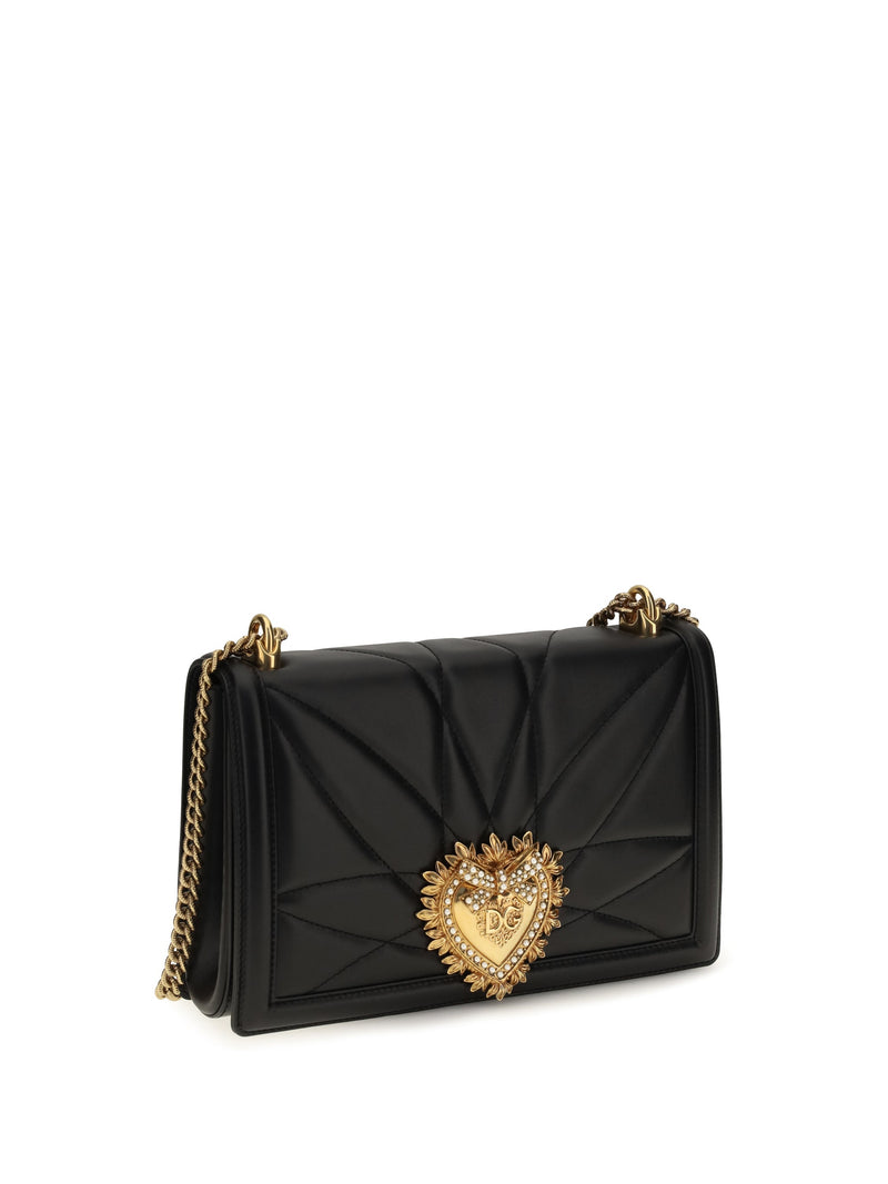 Dolce & Gabbana Devotion Shoulder Bag — Black Lamb Ovis Aries
