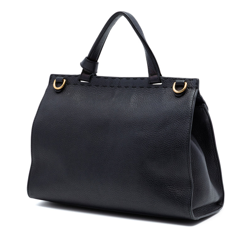 Small GG Marmont Grained Calfskin Top Handle Satchel - Image 2