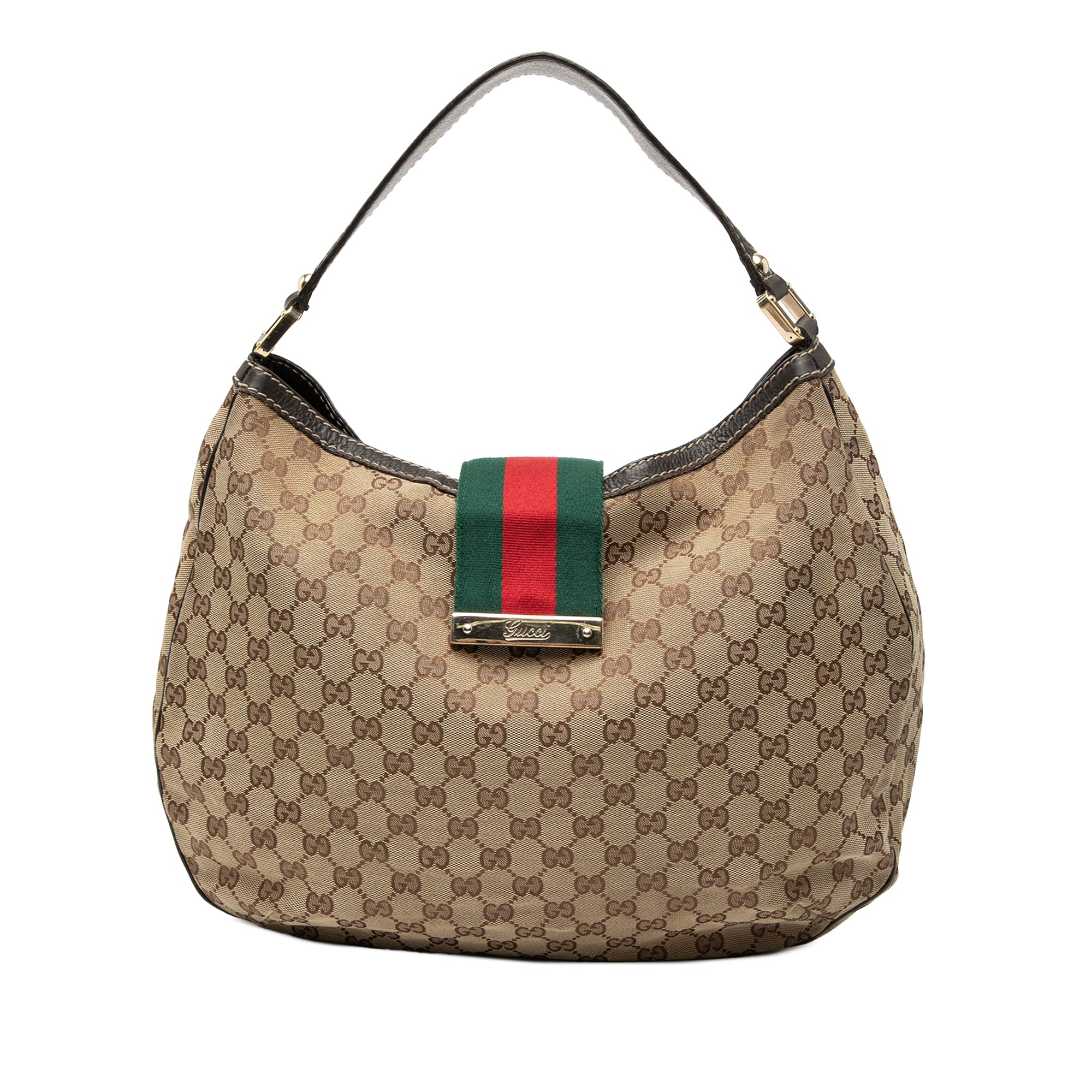 Large GG Canvas Web New Ladies Hobo - Image 1