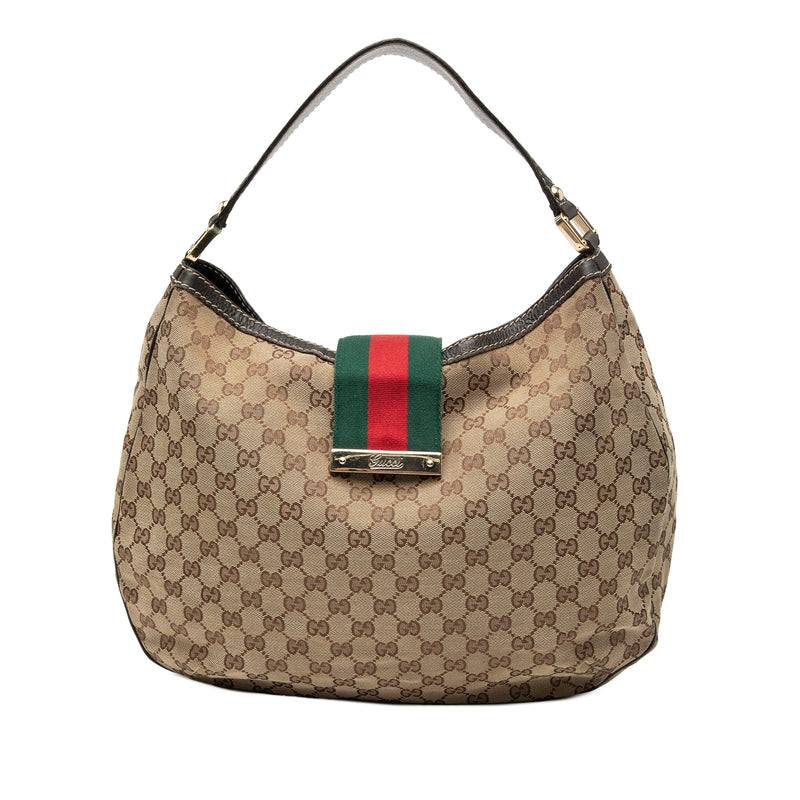 Large GG Canvas Web New Ladies Hobo