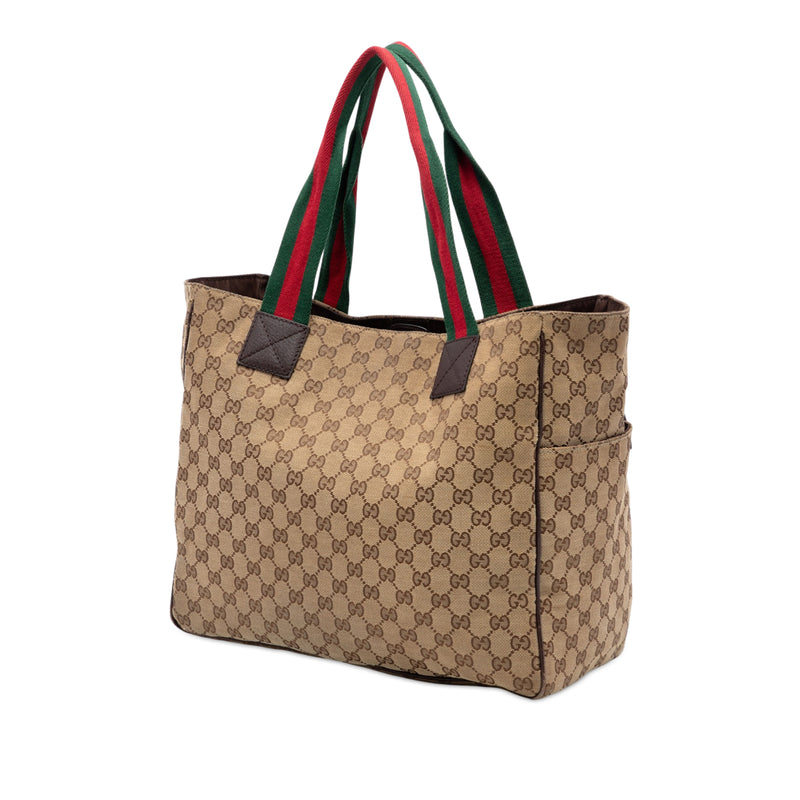 GG Canvas Web Double Pockets Tote - Image 2