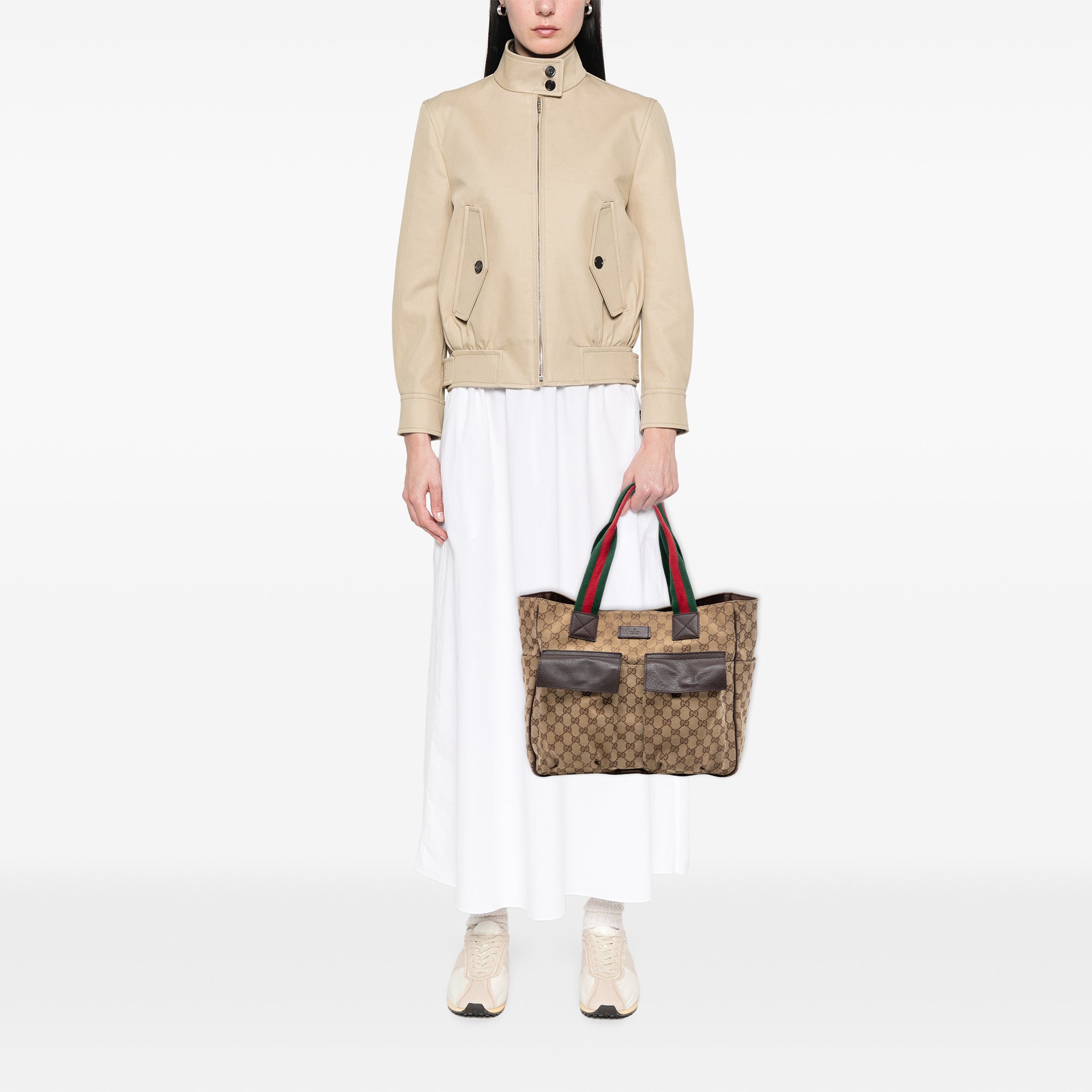 GG Canvas Web Double Pockets Tote - Image 7