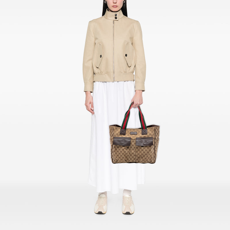 GG Canvas Web Double Pockets Tote - Image 7