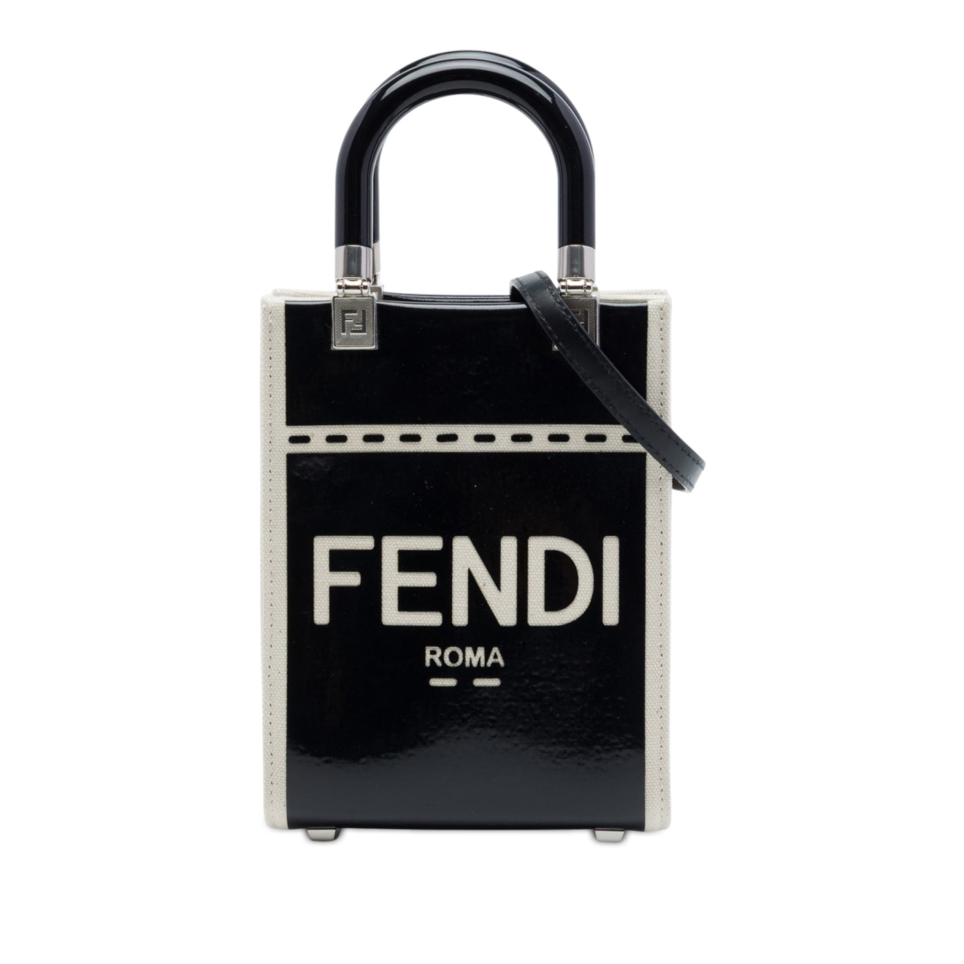 Mini Patent and Canvas Sunshine Shopper Tote - Image 1