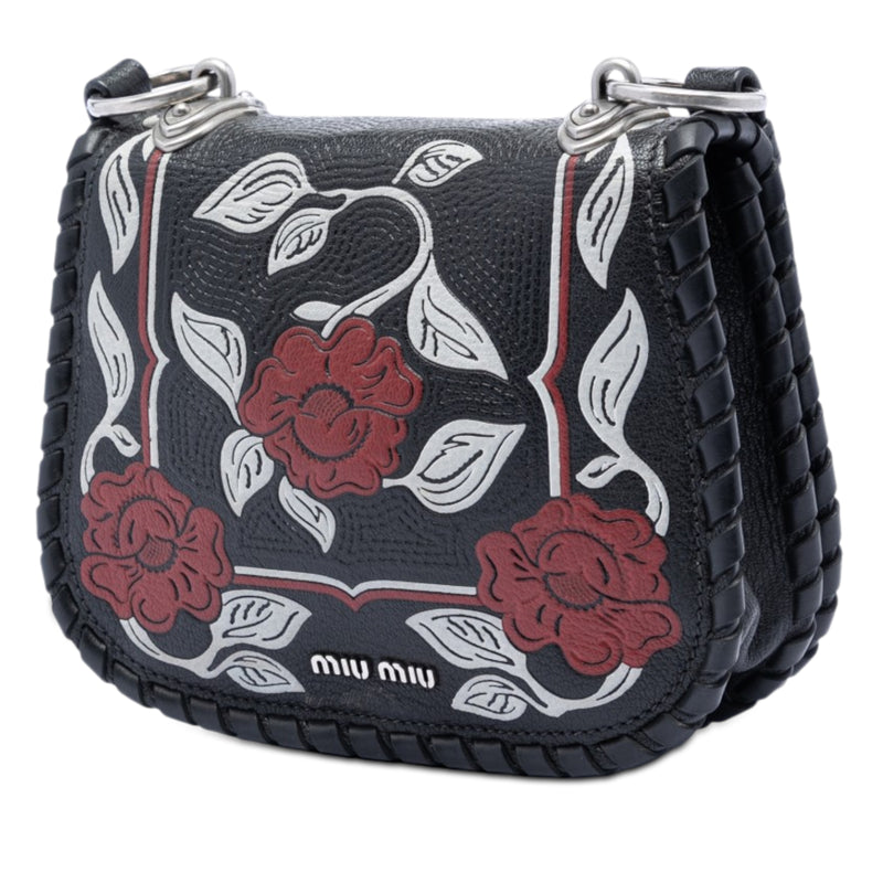 Goatskin Madras Floral Embossed Crossbody - Image 2
